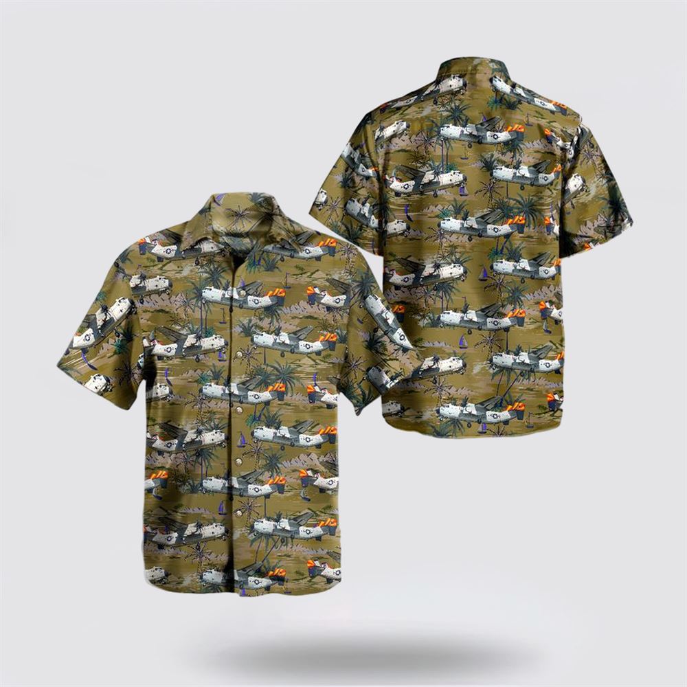 US Navy Grumman C-2A Greyhound (G-123) of VRC-40 Rawhides Hawaiian Shirt – Beach Clothes Gifts For Navy Soldiers US Navy Grumman C-2A Greyhound (G-123) of VRC-40 Rawhides Hawaiian Shirt – Beach Clothes Gifts For Navy Soldiers