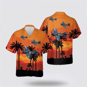 US Navy Grumman F8F Bearcat Hawaiian Shirt…