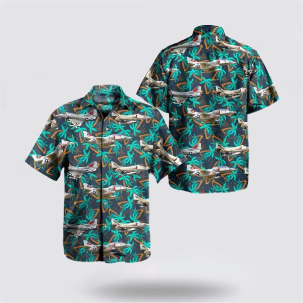 US Navy Historical Aircraft Douglas A-4 Skyhawk Hawaiian Shirt – Beachwear Gift For Military Personnel