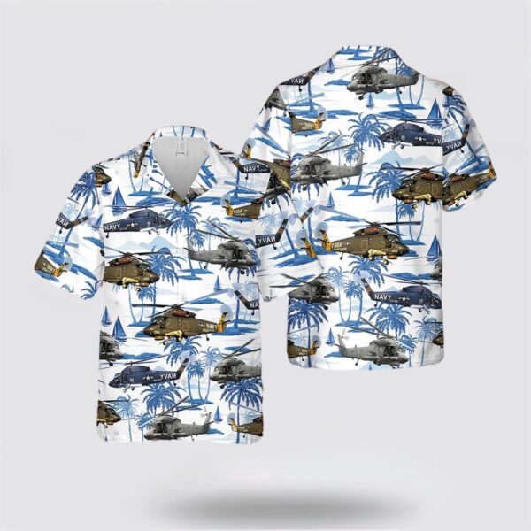 US Navy Kaman SH-2 Seasprite Hawaiian Shirt – Beachwear Gifts For Navy Military Personnel