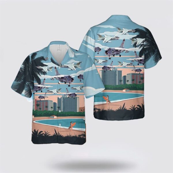 US Navy LTV A-7 Corsair II Hawaiian Shirt – Beachwear Gifts For Navy Military Personnel