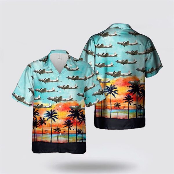US Navy Lockheed P-3C Orion Hawaiian Shirt – Beachwear Gifts For Navy Military Personnel