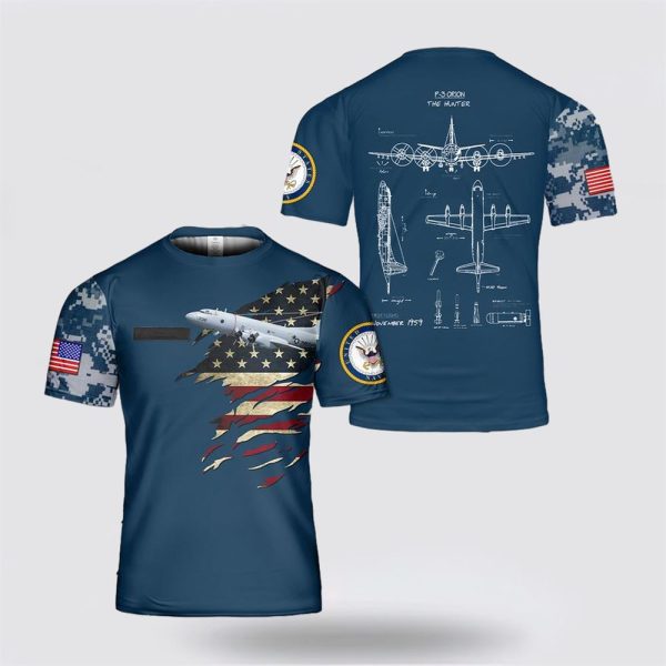 US Navy Lockheed P-3 Orion All Over Print 3D T Shirt – For Military Personnel