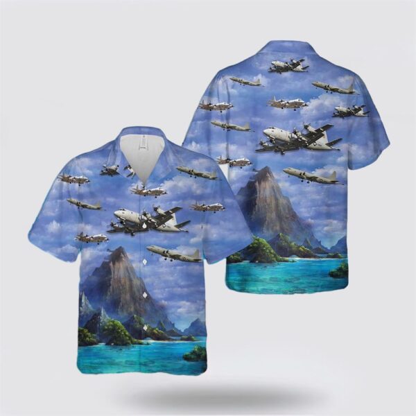 US Navy Lockheed P-3 Orion Hawaiian Shirt – Hawaiian Shirt Gifts For Navy Soldiers