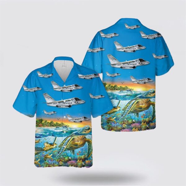 US Navy Lockheed US-3A Viking Of VRC-50 Hawaiian Shirt – Hawaiian Shirt Gifts For Navy Soldiers