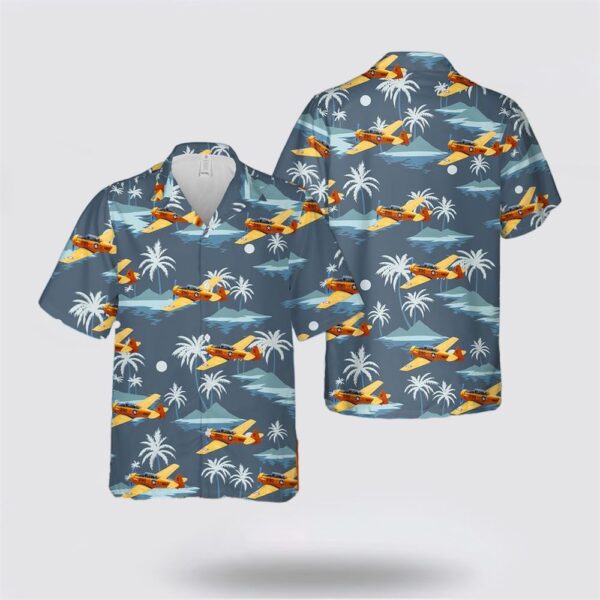 US Navy North American SNJ-5 Texan Hawaiian Shirt – Gift For Military Personnel
