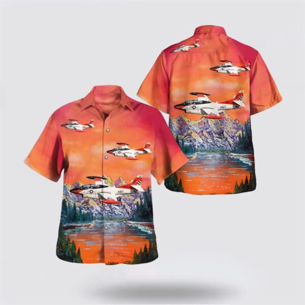 US Navy North American T-2 Buckeye Hawaiian Shirt – Gifts For Navy Military Personnel