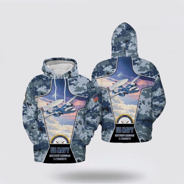 US Navy Northrop Grumman E-2 Hawkeye Hoodie 3D – Gifts For Military Personnel