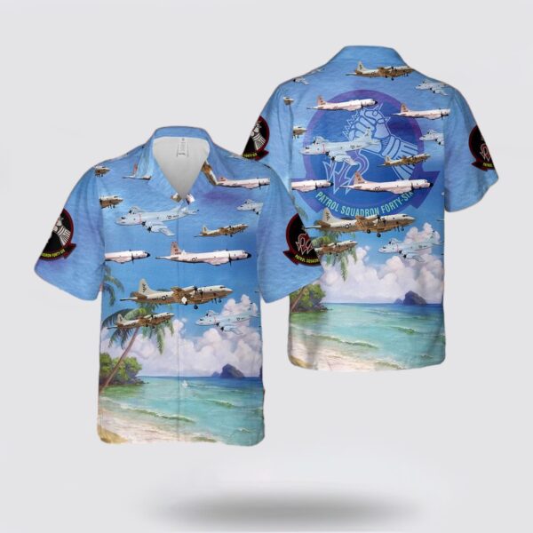 US Navy P-3 Orion Of Patrol Squadron 46 VP-46 Grey Knights Hawaiian Shirt – Gifts For Navy Military Personnel