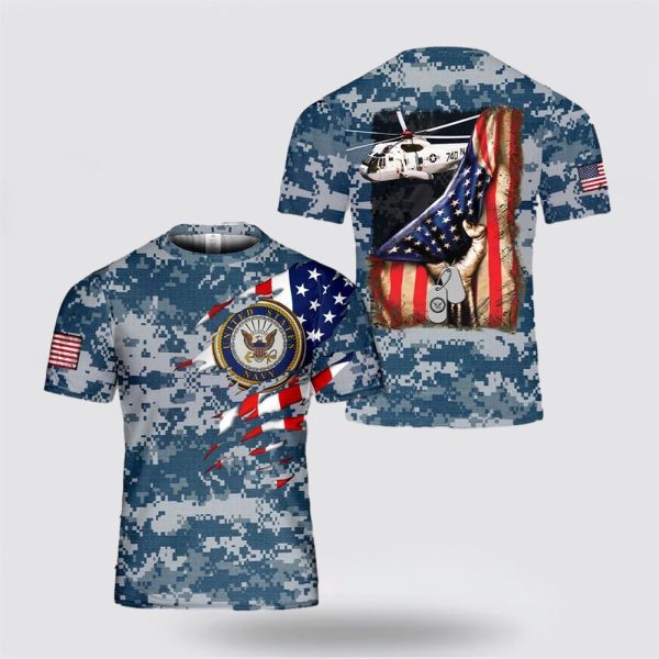 US Navy Sikorsky SH-3 Sea King All Over Print 3D T Shirt – For Military Personnel