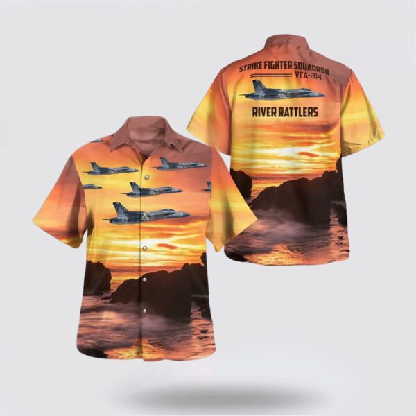 US Navy Strike Fighter Squadron 204 Hawaiian Shirt – Beachwear Gifts For Navy Military Personnel
