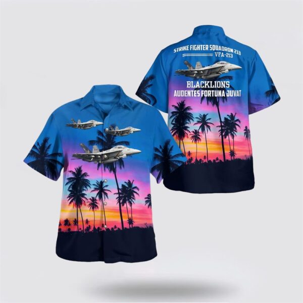 US Navy Strike Fighter Squadron 213 Hawaiian Shirt – Beachwear Gifts For Navy Military Personnel