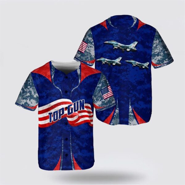 US Navy Top Gun F-16N Baseball Jersey – Gifts For Military Personnel