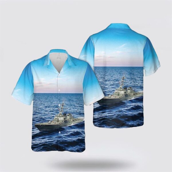 US Navy USS Cole (DDG-67) Arleigh Burke Class Destroyer Hawaiian Shirt – Beachwear Gifts For Navy Military Personnel