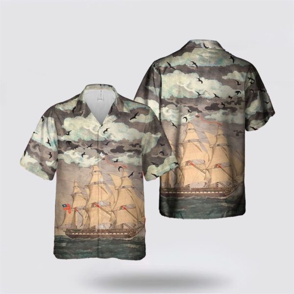 US Navy USS Constitution Hawaiian Shirt – Beachwear Gifts For Navy Military Personnel