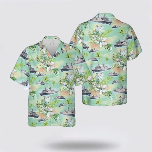 US Navy USS Green Bay (LPD-20) Hawaiian Shirt – Beachwear Gifts For Navy Military Personnel