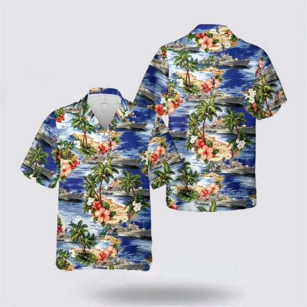 US Navy USS John King (DDG-3) Hawaiian Shirt – Beachwear Gifts For Navy Soldiers