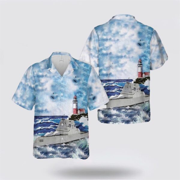 US Navy USS Michael Monsoor (DDG-1001) Hawaiian Shirt – Beachwear Gifts For Navy Military Personnel