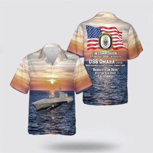 US Navy USS Omaha (LCS-12) Independence Class Littoral Combat Ship Hawaiian Shirt – Gift For Military Personnel