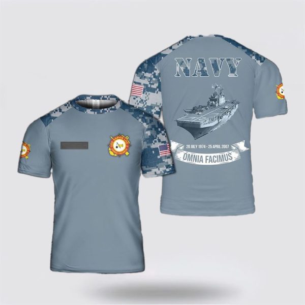 US Navy USS Saipan (LHA-2) All Over Print 3D T Shirt – For Military Personnel