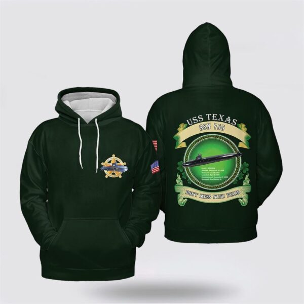 US Navy USS Texas (SSN-775) 3D Hoodie – Gifts For Military Personnel
