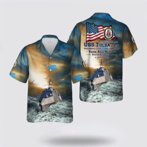 US Navy USS Tulsa (LCS-16) Independence Class Littoral Combat Ship Hawaiian Shirt – Gift For Military Personnel