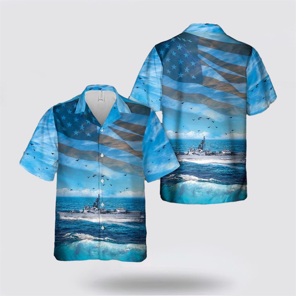 US Navy USS Voge (FF-1047) Hawaiian Shirt – Gifts For Navy Military Personnel
