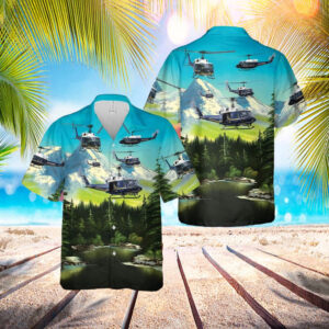 Uh-1n 1st Helicopter Hawaiian Shirt – Beachwear…