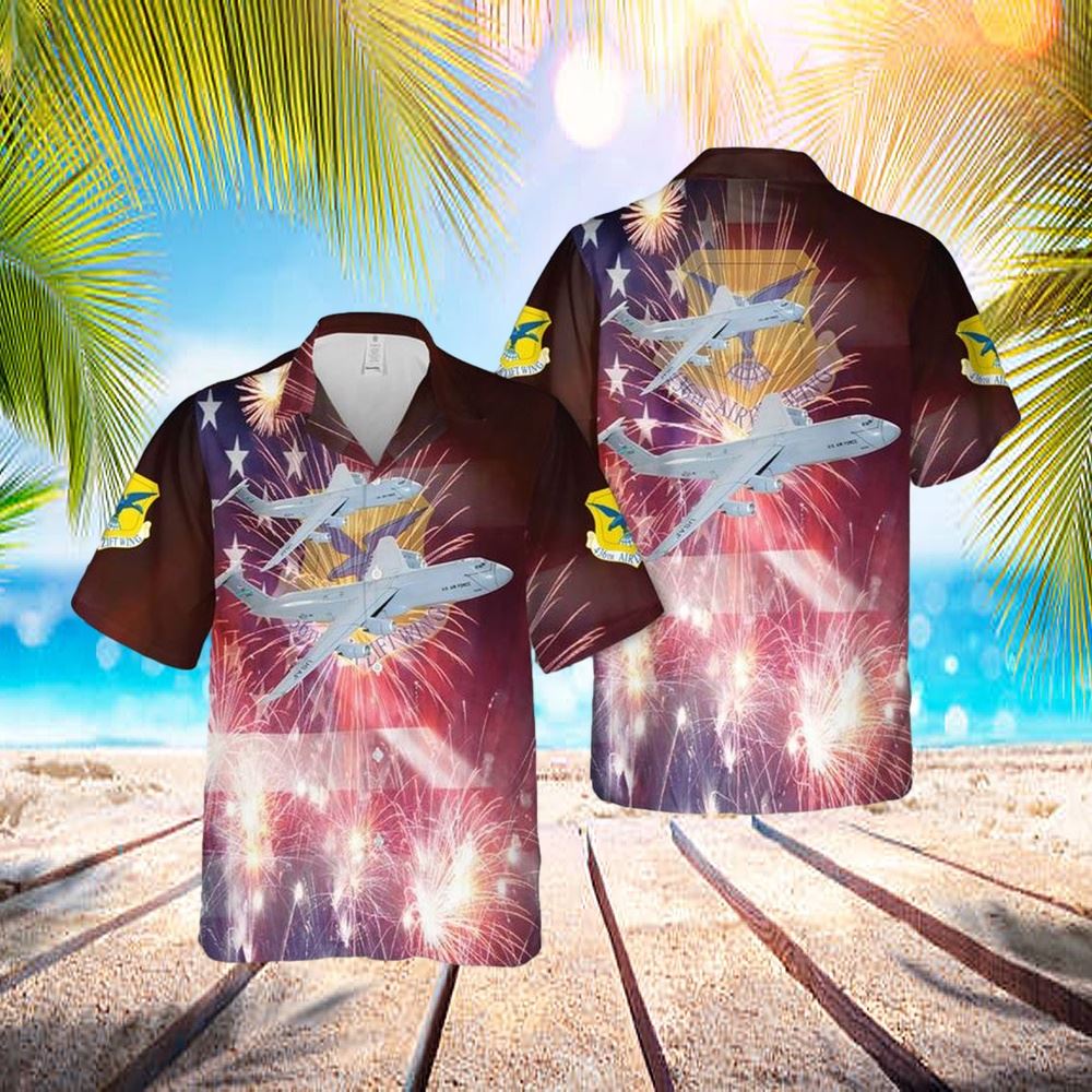 Us Air Force 436th Airlift Wing C-5m Super Galaxy, 4th Of July Hawaiian Shirt – Hawaiian Outfit For Men