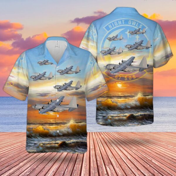 Us Air Force 67th Special Operations Squadron Lockheed Mc-130p Combat Shadow Hawaiian Shirt – Mens Hawaiian Shirt – US Air Force Gifts