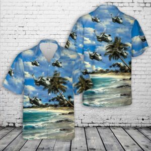 Us Air Force 67th Special Operations Squadron Sikorsky Hh-53c Super Jolly Green Giant Hawaiian Shirt - Mens Hawaiian Shirt - US Air Force Gifts