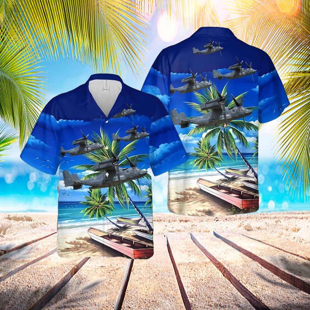 Us Air Force Bell Boeing V-22 Osprey Hawaiian Shirt – Hawaiian Outfit For Men – Gift For Young Adult