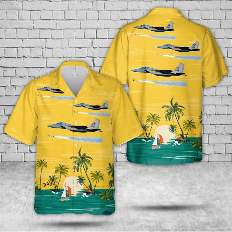 Us Air Force F-15c Fires An Aim-7 Sparrow Hawaiian Shirt – Beachwear For Men – Best Hawaiian Shirts