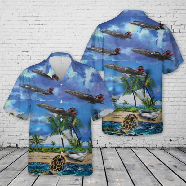 Us Air Force F-35a Lightning Ii Af-01 Hawaiian Shirt – Beachwear For Men – Best Hawaiian Shirts