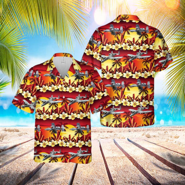 Us Air Force Fairchild Republic A-10 Thunderbolt Ii Hawaiian Shirt – Beachwear For Men – Best Hawaiian Shirts