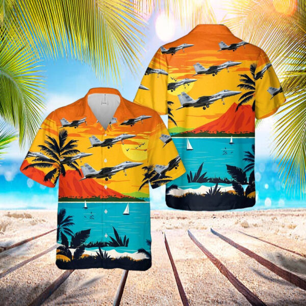 Us Air Force Hawaii Air National Guard F-15 Eagle Hawaiian Shirt – Beachwear For Men – Best Hawaiian Shirts