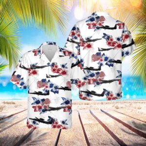 Us Air Force Lockheed U-2s Dragon Lady Red White Blue Flag Floral Hawaiian Shirt – Hawaiian Outfit For Men