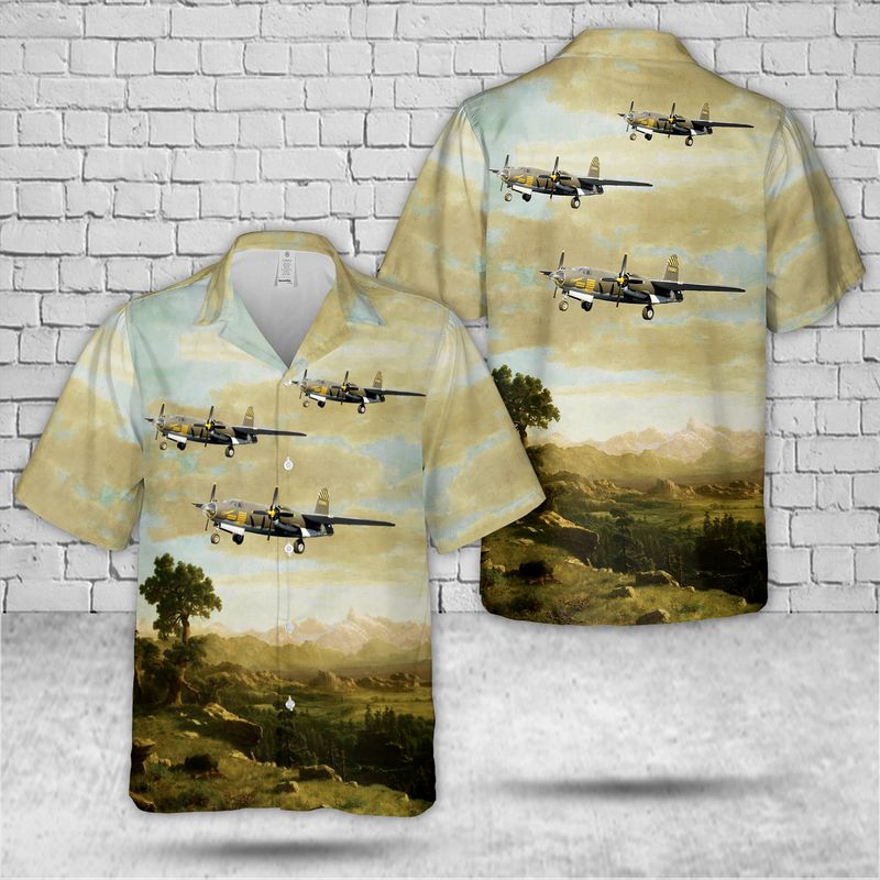 Us Air Force Martin B-26g-11-Ma Marauder Shootin Hawaiian Shirt – Mens Hawaiian Shirt – US Air Force Gifts