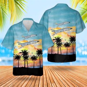 Us Air Force Mcdonnell F-101a Voodoo Hawaiian Shirt - Mens Hawaiian Shirt - US Air Force Gifts