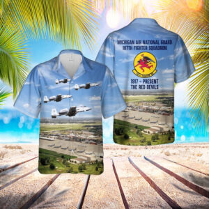 Us Air Force Michigan Air National Guard 107th Fighter Squadron A-10 Thunderbolt I 80-255 Hawaiian Shirt – Hawaiian Outfit For Men