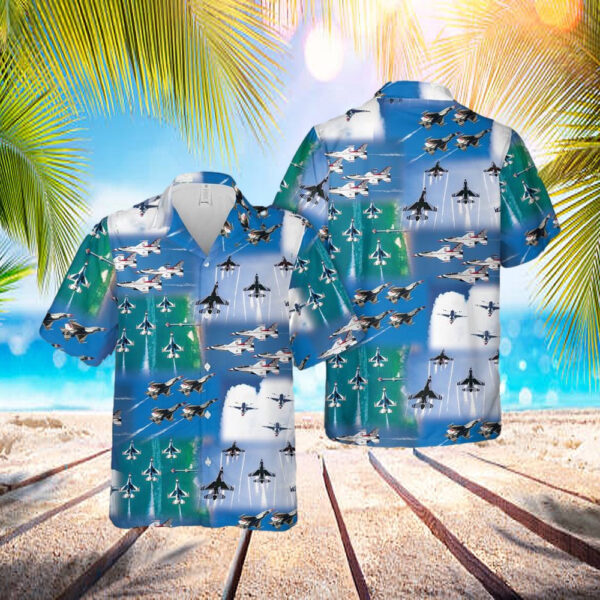 Us Air Force Thunderbirds Air Show Hawaiian Shirt – Beachwear For Men – Best Hawaiian Shirts