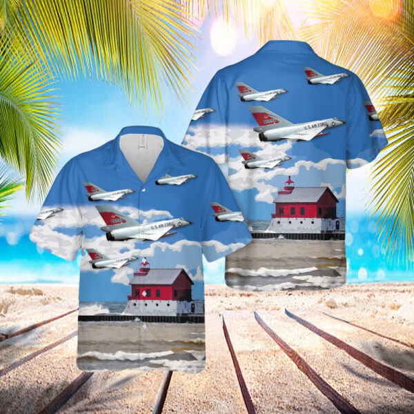 Usaf Air Defense, Tactical Air Command 87th Fighter-Interceptor Squadron F-106 Hawaiian Shirt – Beachwear For Men – Best Hawaiian Shirts