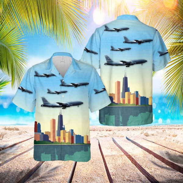 Usaf Illinois Air National Guard 126th Air Refueling Wing Kc-135e Hawaiian Shirt – Beachwear For Men – Best Hawaiian Shirts