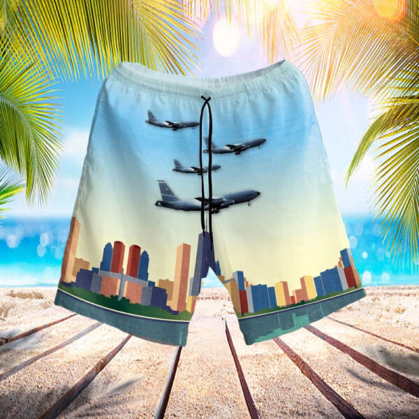 Usaf Illinois Air National Guard 126th Air Refueling Wing Kc-135e Hawaiian Short – Beachwear For Men – Best Hawaiian Shirts
