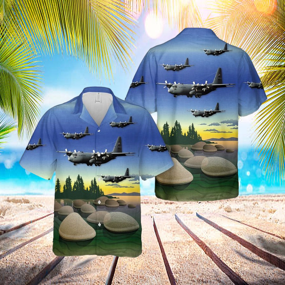 Usaf Nevada Air National Guard 152nd Airlift Wing C-130 Hawaiian Shirt – Beachwear For Men – Best Hawaiian Shirts