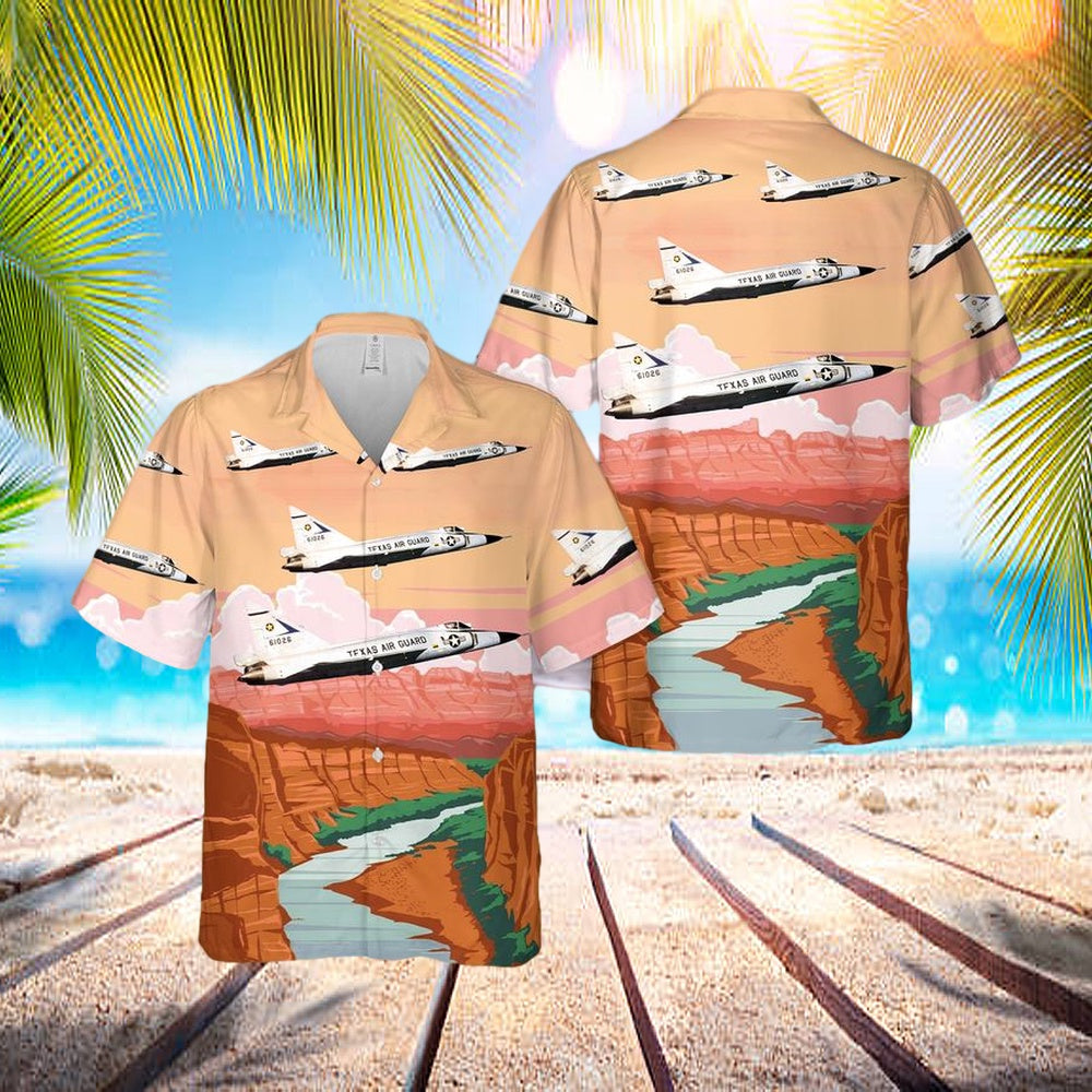 Usaf Texas Air National Guard 111th Fighter Interceptor Squadron Convair F-102a-55-Co Delta Dagger Hawaiian Shirt – Best Hawaiian Shirts