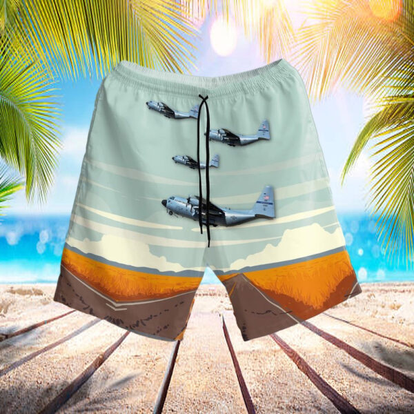 Usaf Texas Air National Guard 181st Airlift Squadron Lockheed C-130h-Lm Hercules Hawaiian Short – Beachwear For Men – Best Hawaiian Shirts