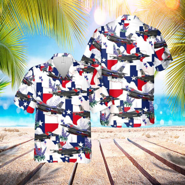 Usaf Texas Air National Guard 182d Fighter Squadron F-16 Fighting Falcon Hawaiian Shirt – Beachwear For Men – Best Hawaiian Shirts