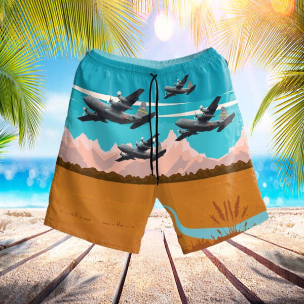Usaf Wyoming Air National Guard’s 153rd Airlift Wing Hawaiian Shorts – Beachwear For Men – Best Hawaiian Shirts