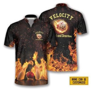 Velocity Fire Flame Bowling Personalized Names Jersey…